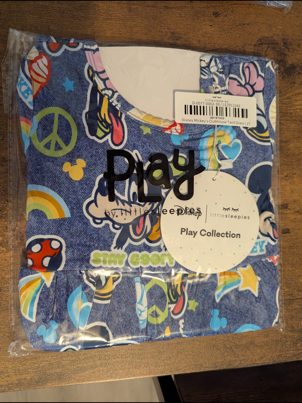 Little Sleepies Blue Multi Mickey Play Twirl Dress
